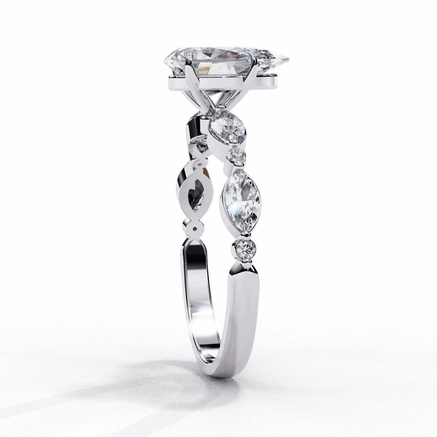 1.75 Carat Pear Endless Love Solitaire Ring in Moissanite | House of Estara