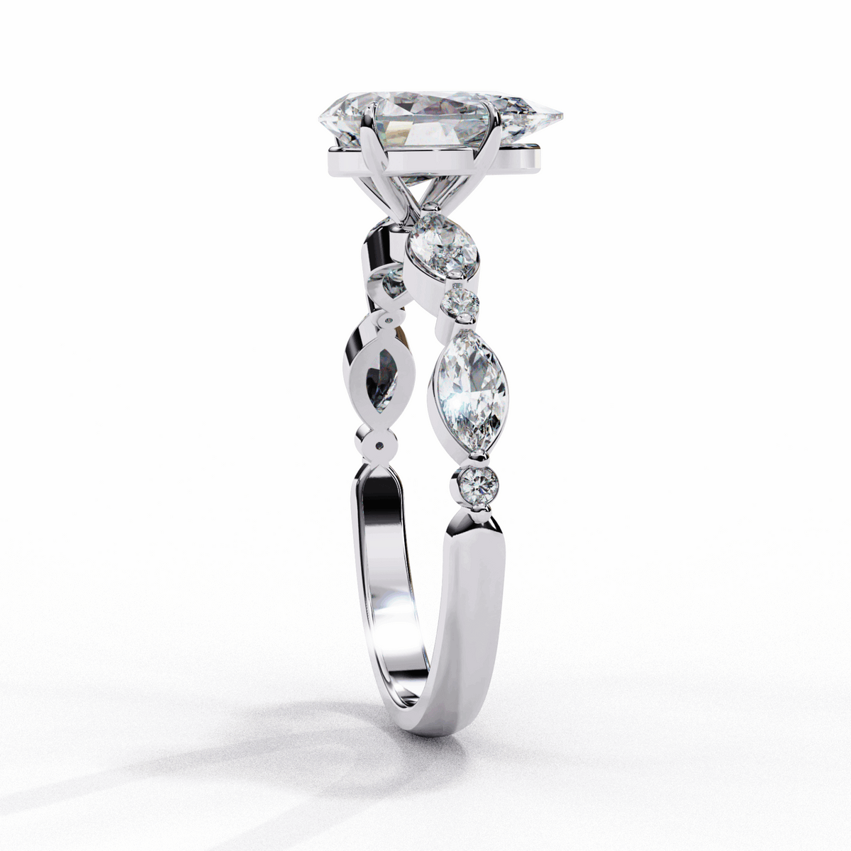 1.75 Carat Pear Endless Love Solitaire Ring in Moissanite | House of Estara