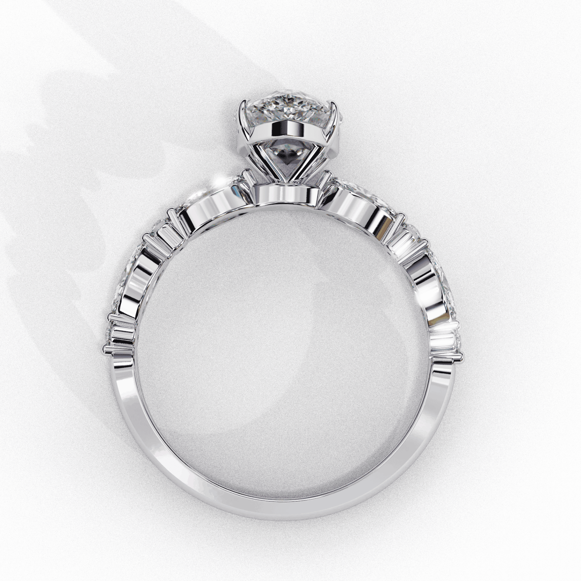 1.75 Carat Pear Endless Love Solitaire Ring in Moissanite | House of Estara