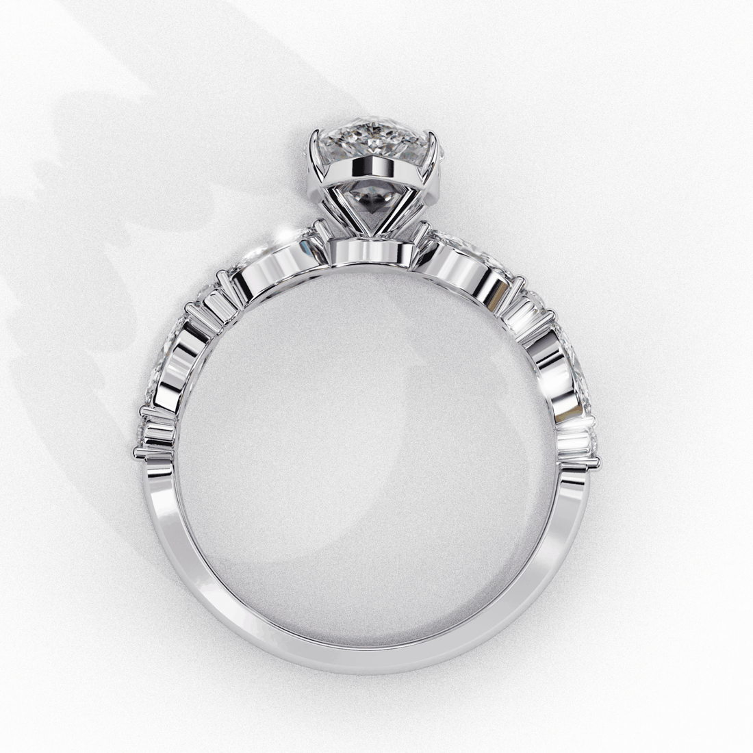 1.75 Carat Pear Endless Love Solitaire Ring in Moissanite | House of Estara