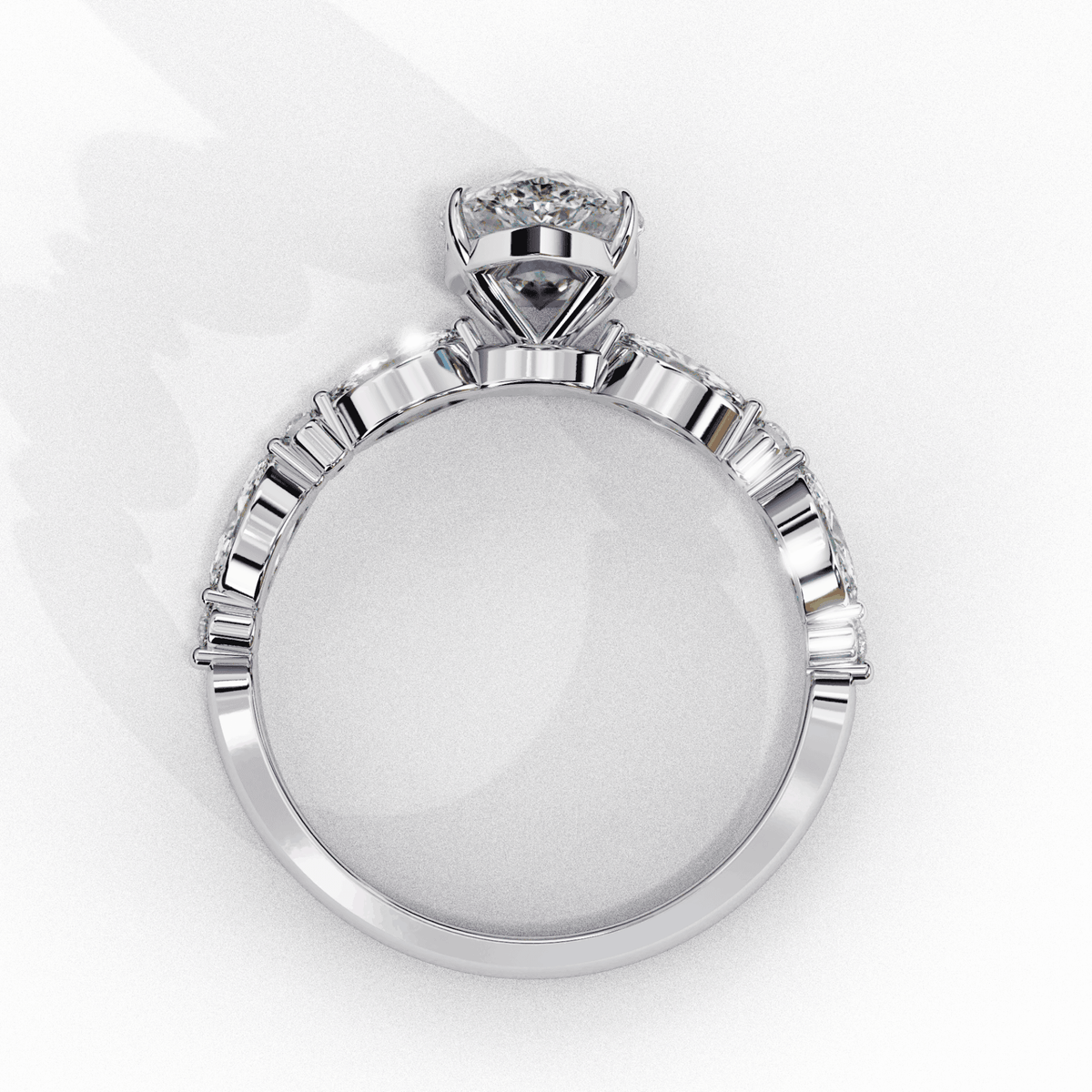 1.75 Carat Pear Endless Love Solitaire Ring in Moissanite | House of Estara