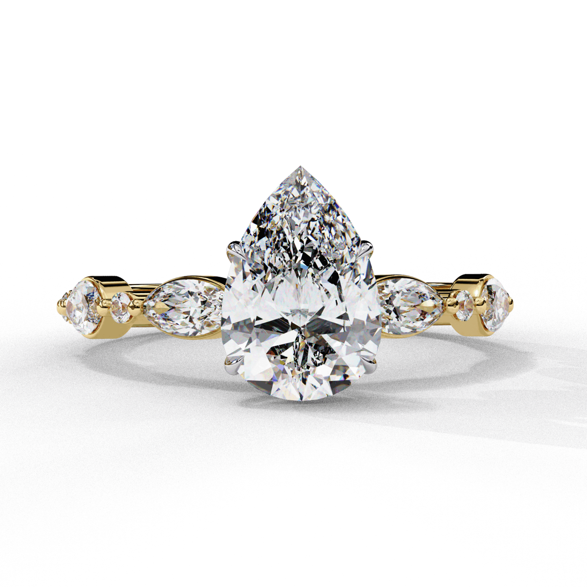 1.75 Carat Pear Endless Love Solitaire Ring in Moissanite | House of Estara