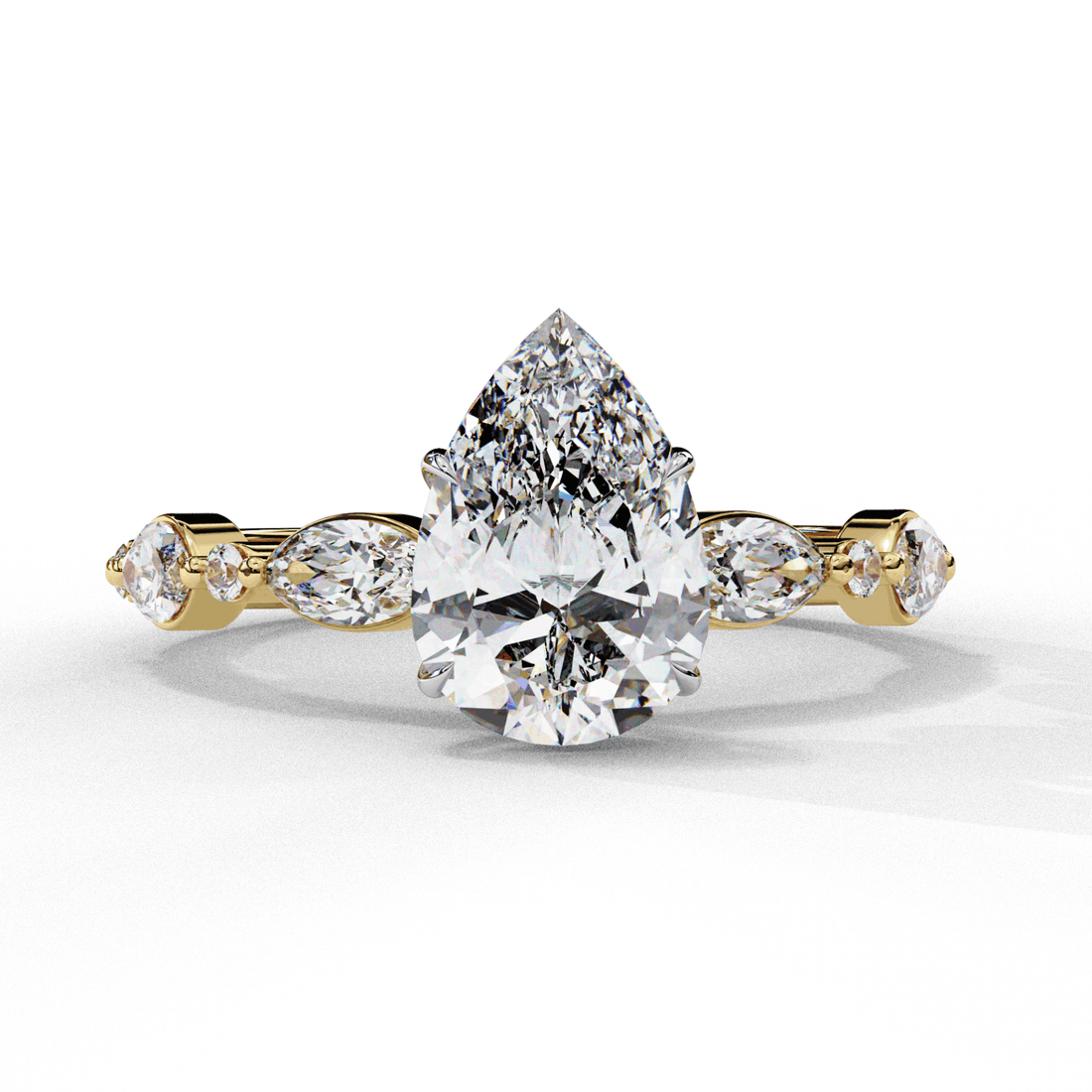 1.75 Carat Pear Endless Love Solitaire Ring in Moissanite | House of Estara
