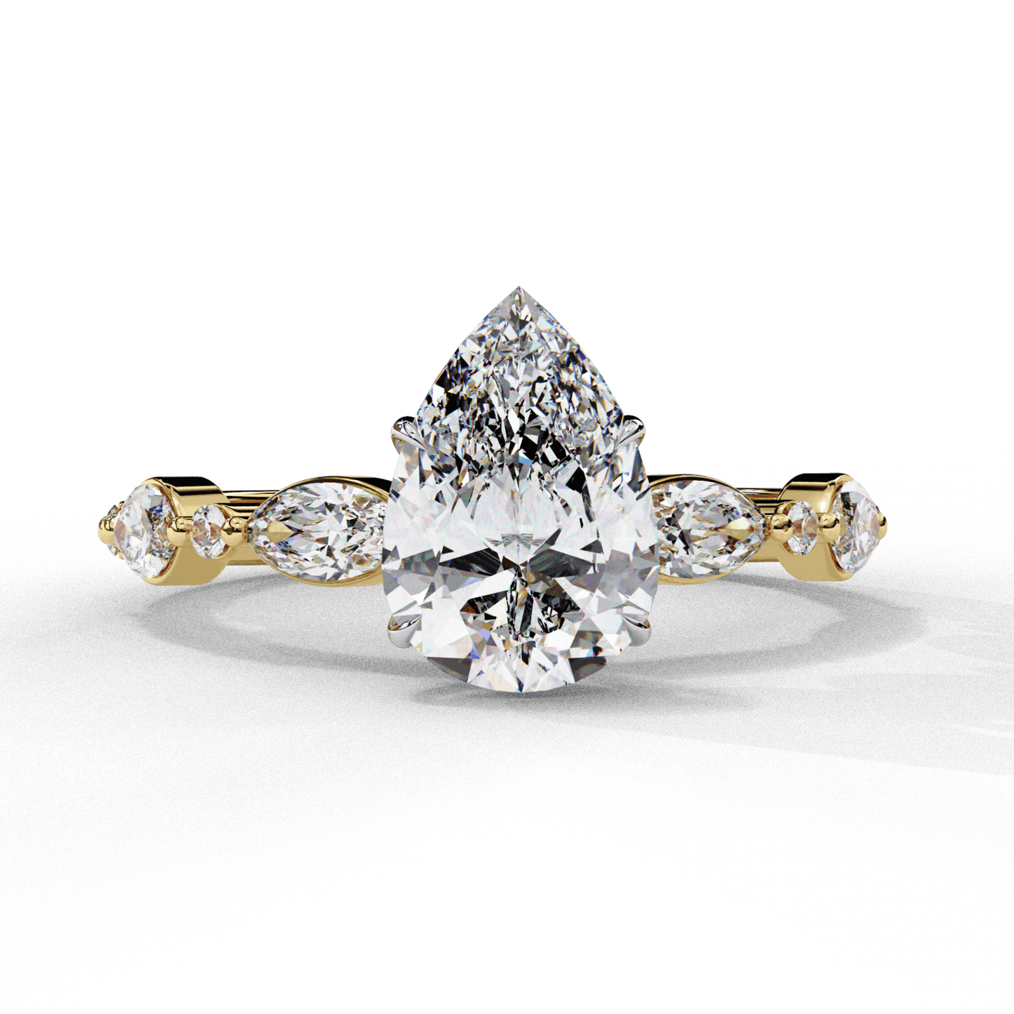 1.75 Carat Pear Endless Love Solitaire Ring in Moissanite | House of Estara