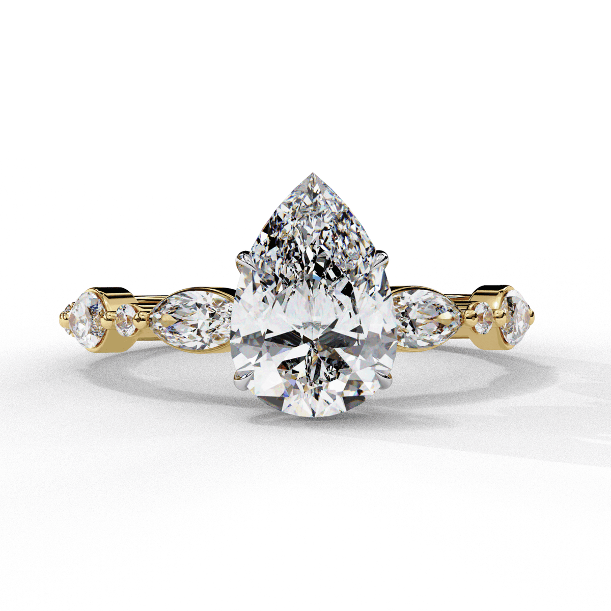 1.75 Carat Pear Endless Love Solitaire Ring in Moissanite | House of Estara