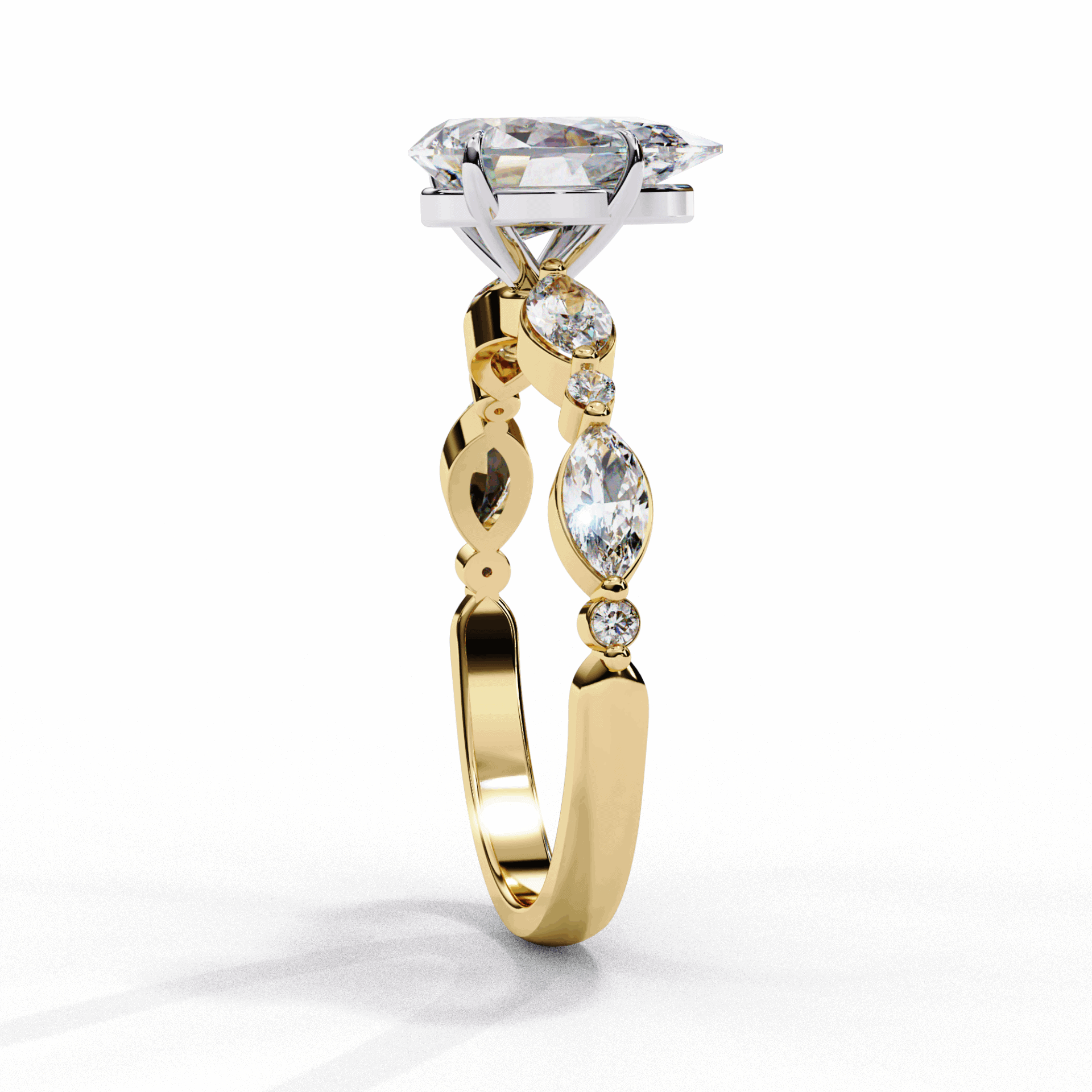 1.75 Carat Pear Endless Love Solitaire Ring in Moissanite | House of Estara