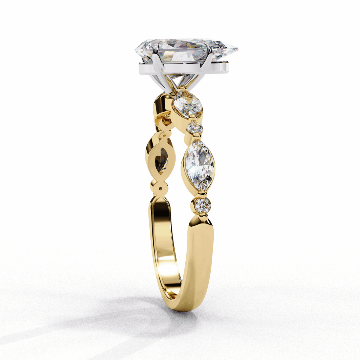 1.75 Carat Pear Endless Love Solitaire Ring in Moissanite | House of Estara