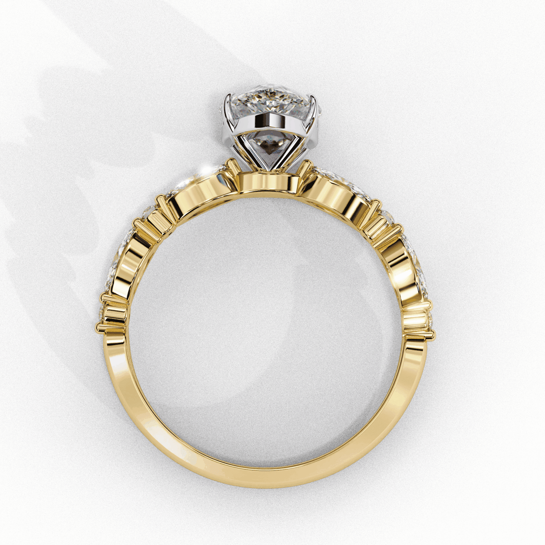 1.75 Carat Pear Endless Love Solitaire Ring in Moissanite | House of Estara