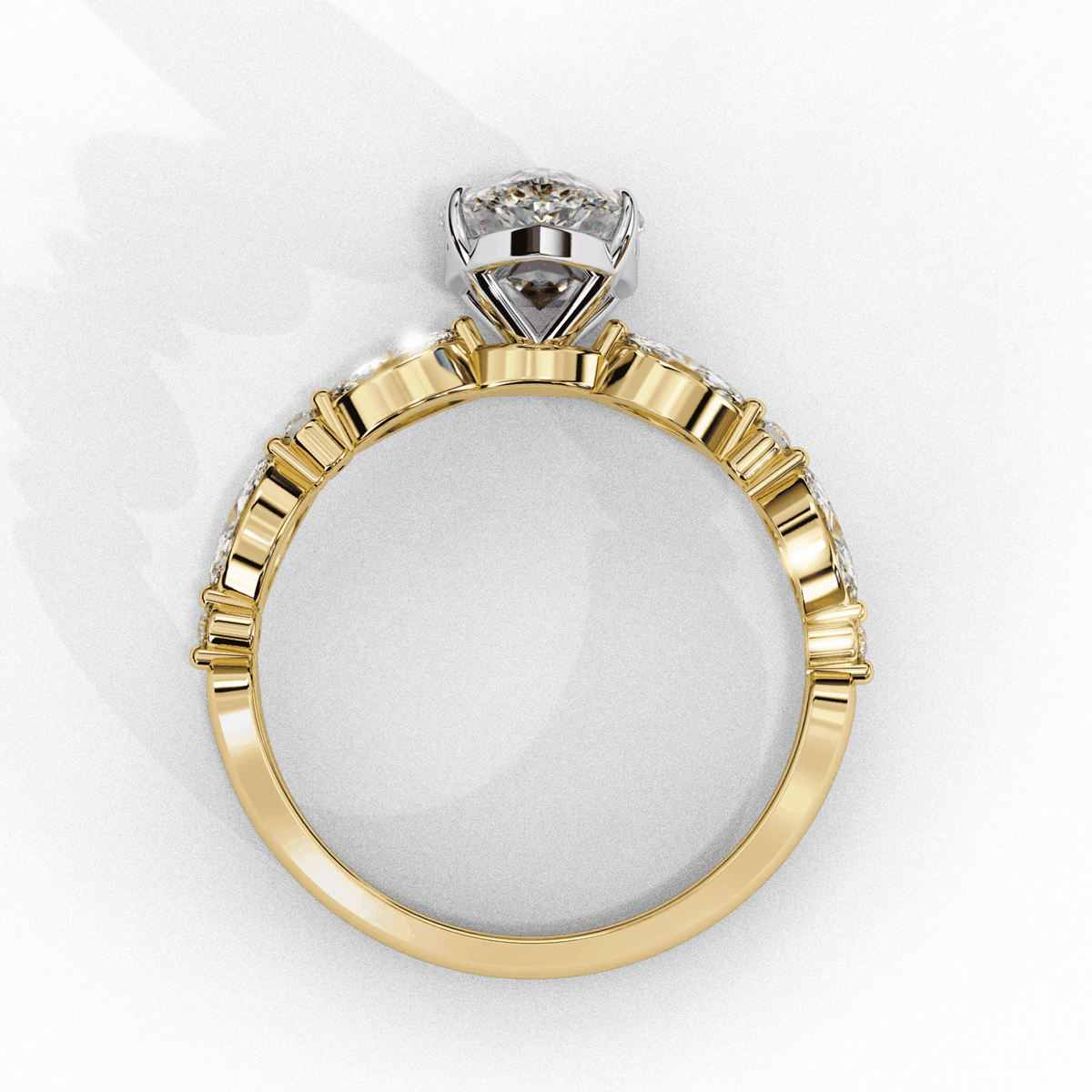 1.75 Carat Pear Endless Love Solitaire Ring in Moissanite | House of Estara