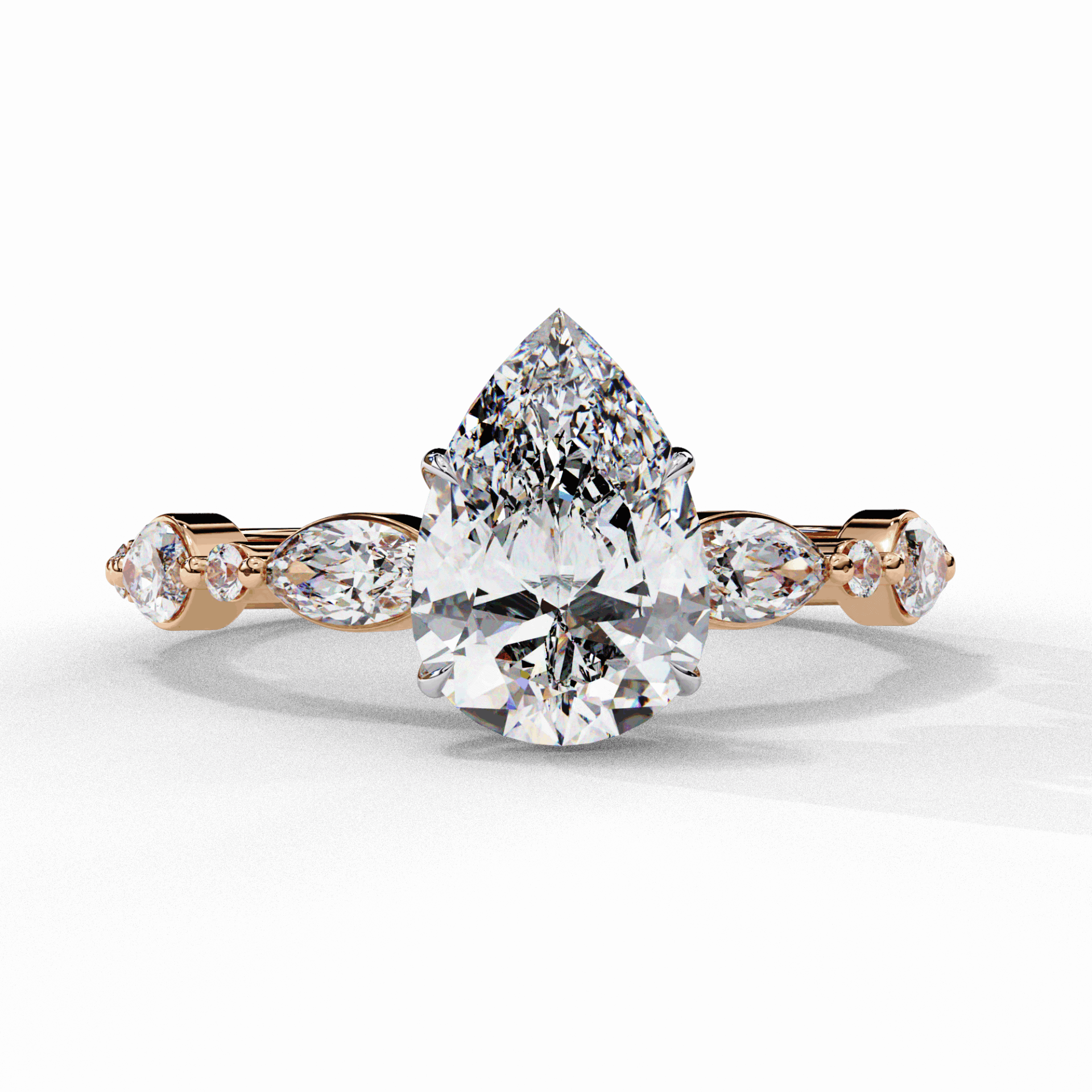 1.75 Carat Pear Endless Love Solitaire Ring in Moissanite | House of Estara