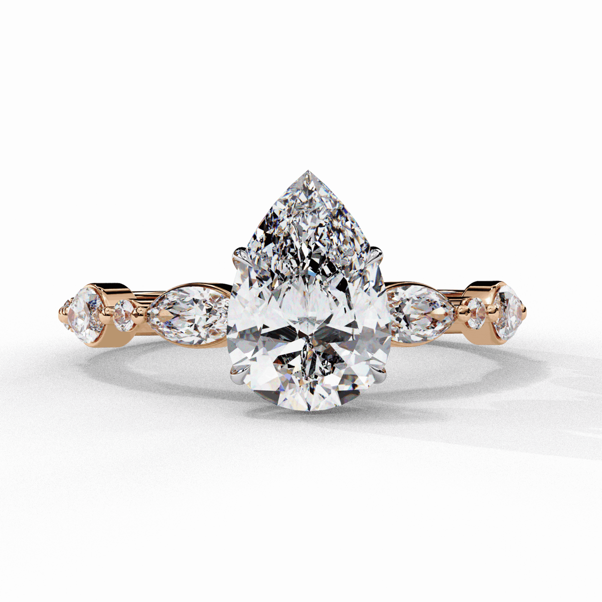 1.75 Carat Pear Endless Love Solitaire Ring in Moissanite | House of Estara