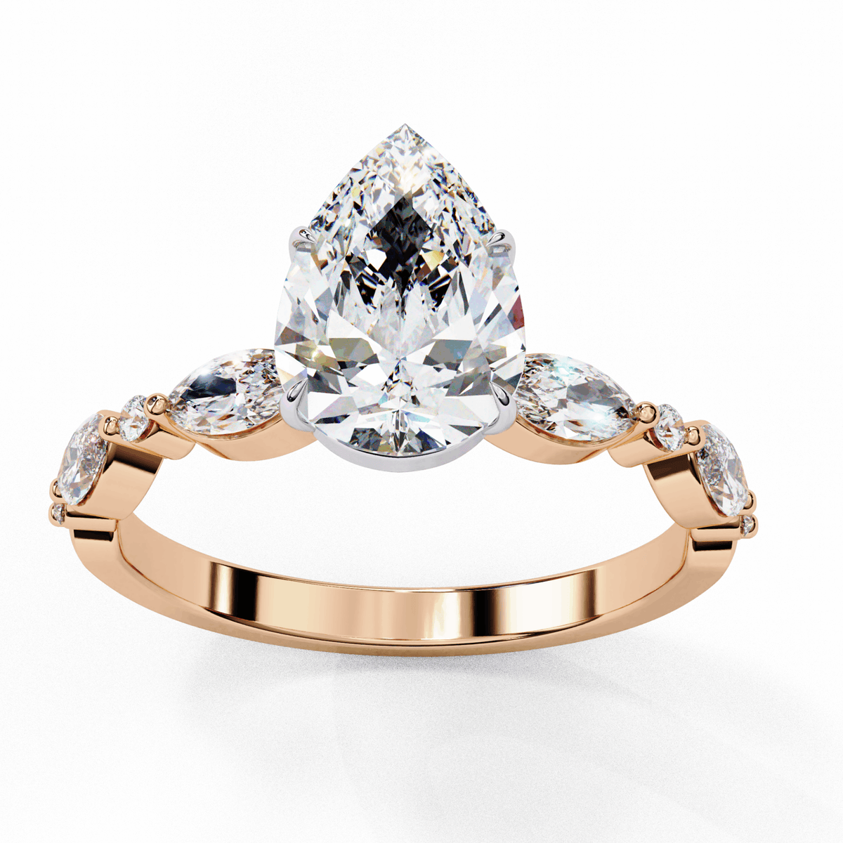 1.75 Carat Pear Endless Love Solitaire Ring in Moissanite | House of Estara