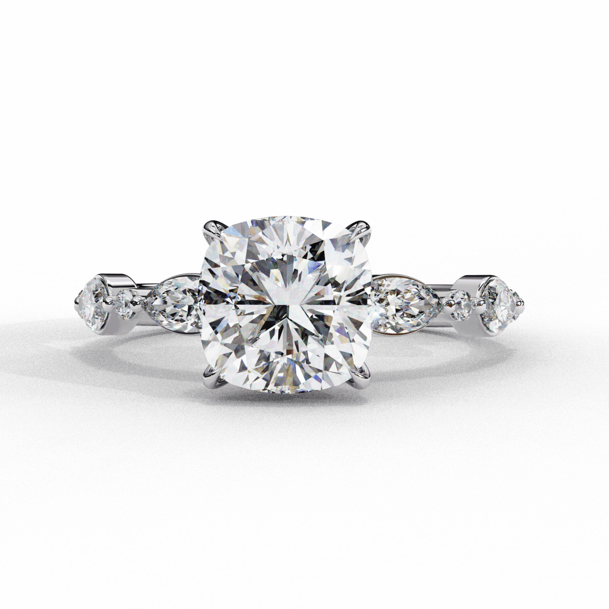 3.5 Carat Cushion Endless Love Solitaire Ring in Moissanite | House of Estara