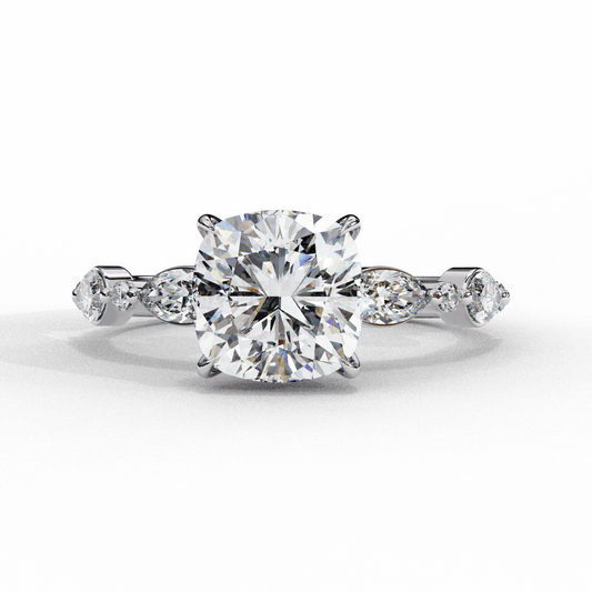 3.5 Carat Cushion Endless Love Solitaire Ring in Moissanite | House of Estara