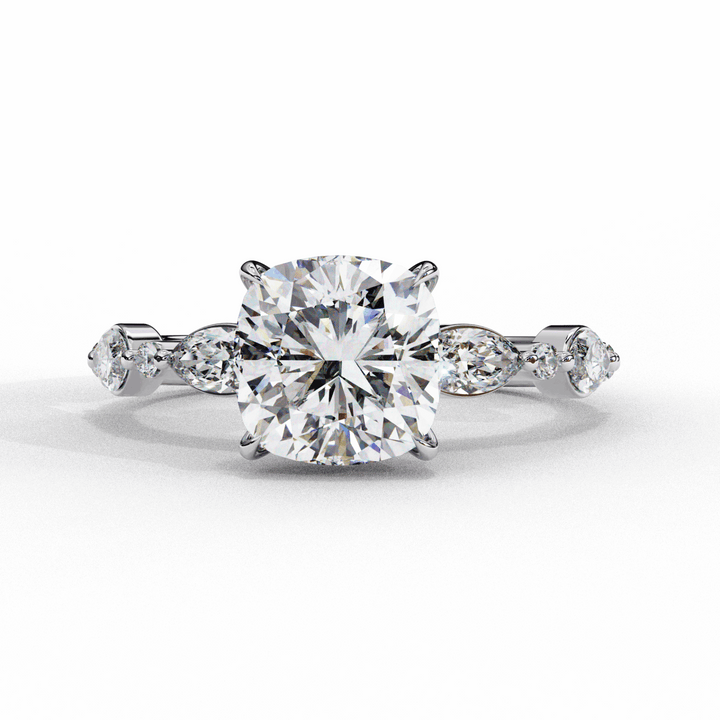 3.5 Carat Cushion Endless Love Solitaire Ring in Moissanite | House of Estara