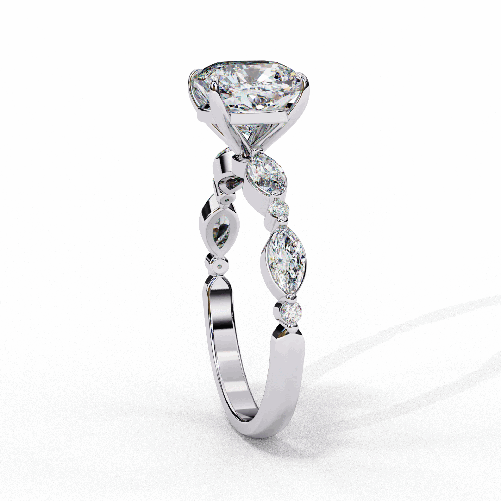 3.5 Carat Cushion Endless Love Solitaire Ring in Moissanite | House of Estara