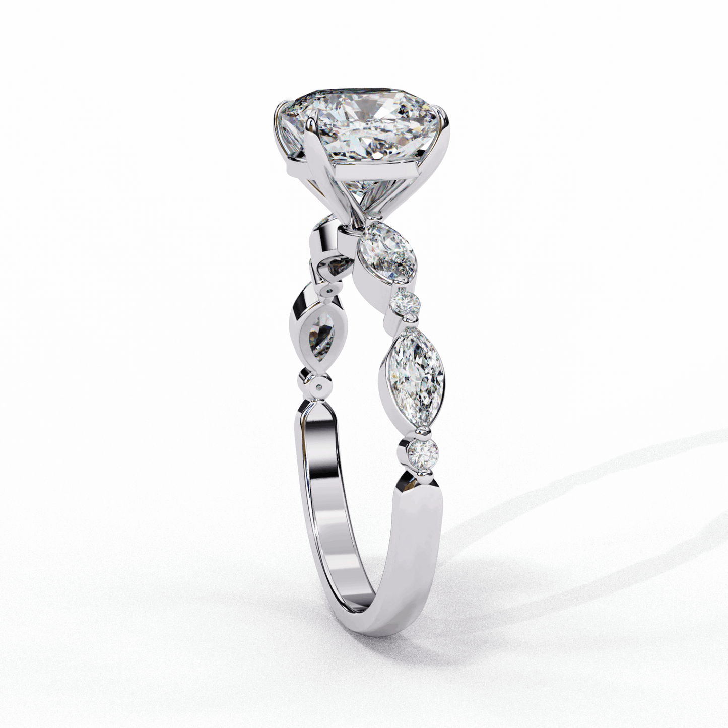 3.5 Carat Cushion Endless Love Solitaire Ring in Moissanite | House of Estara