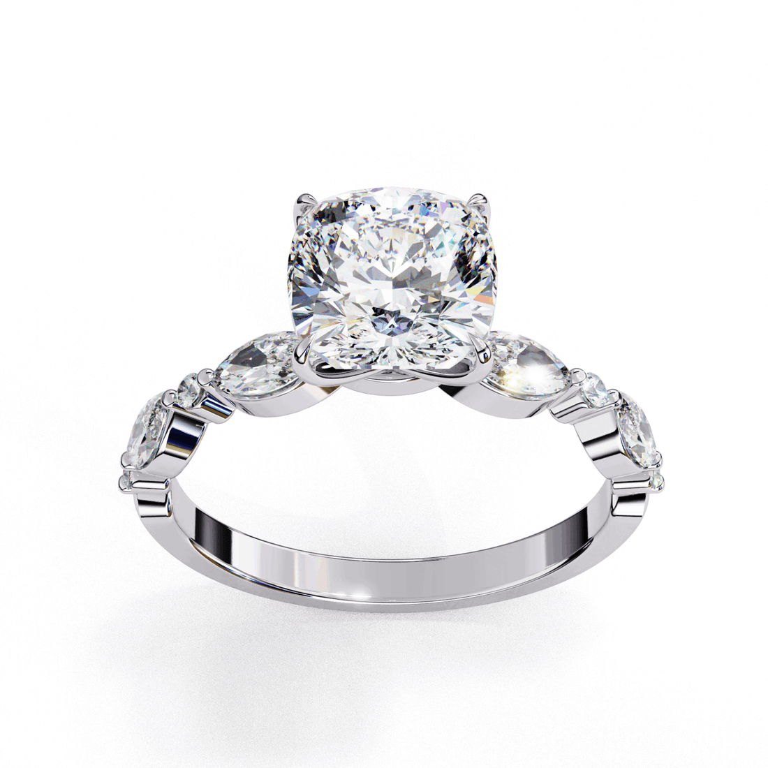 3.5 Carat Cushion Endless Love Solitaire Ring in Moissanite | House of Estara