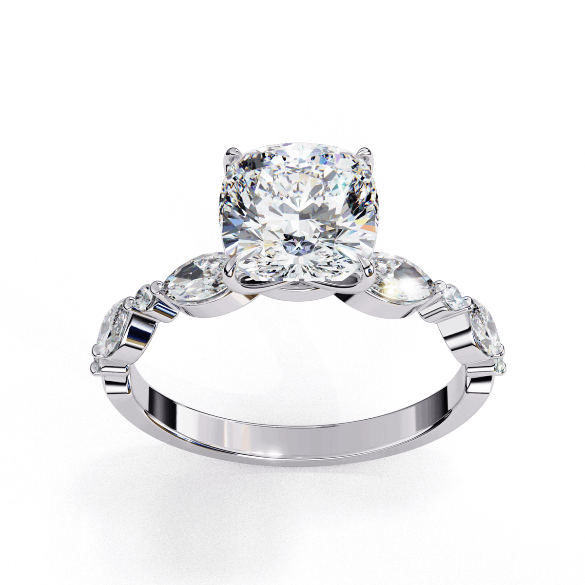 3.5 Carat Cushion Endless Love Solitaire Ring in Moissanite | House of Estara