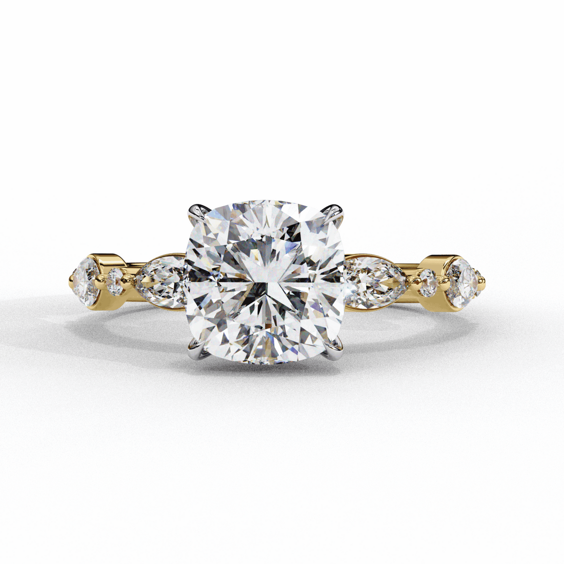 3.5 Carat Cushion Endless Love Solitaire Ring in Moissanite | House of Estara