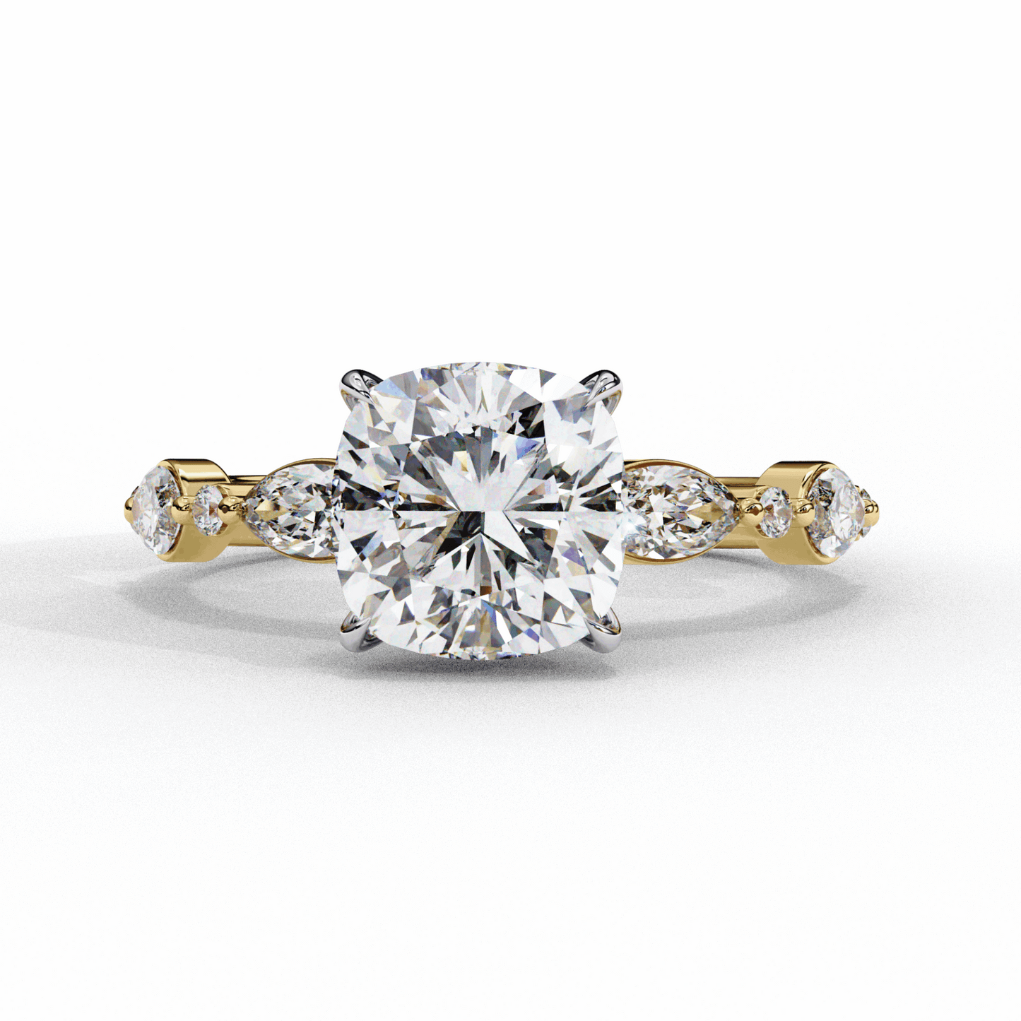 3.5 Carat Cushion Endless Love Solitaire Ring in Moissanite | House of Estara