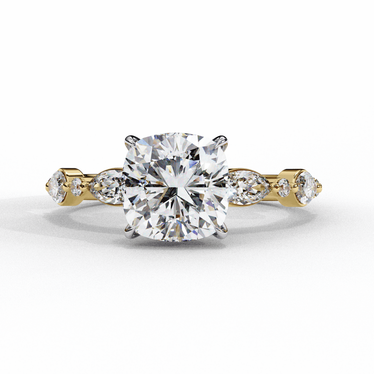 3.5 Carat Cushion Endless Love Solitaire Ring in Moissanite | House of Estara