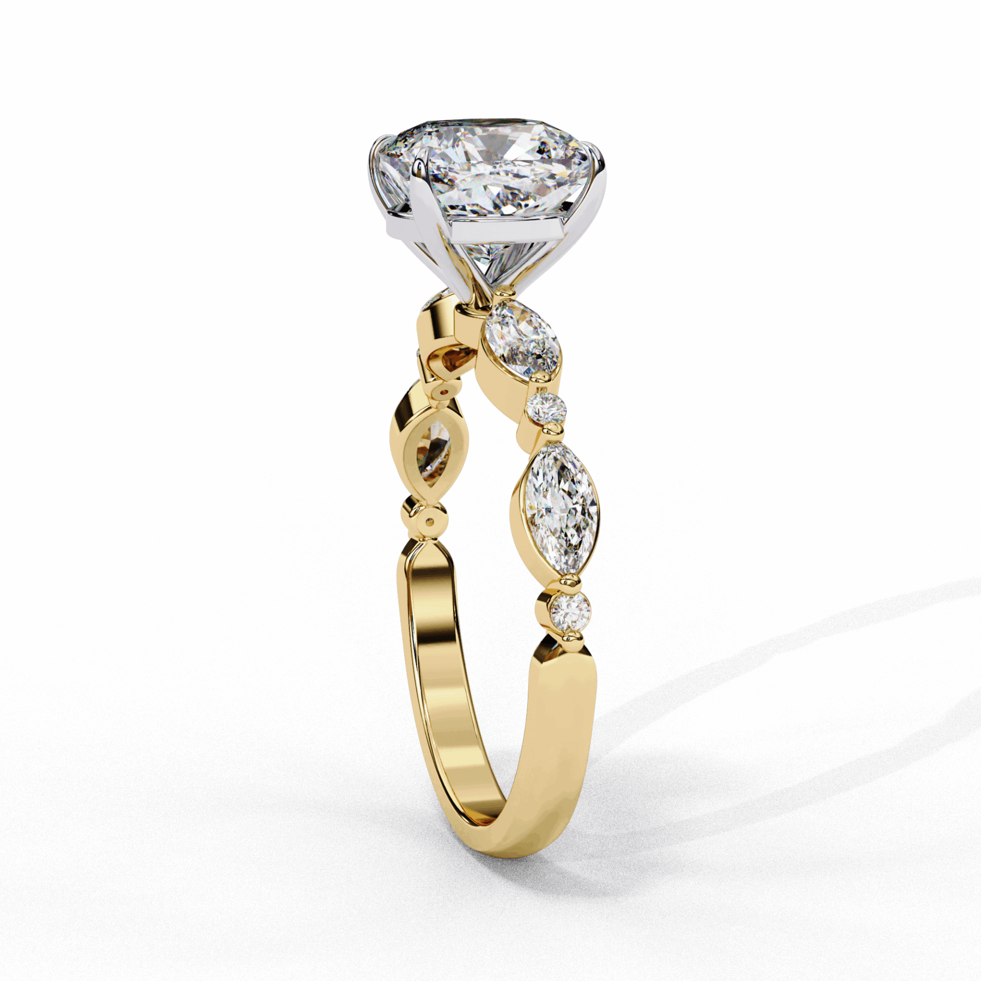 3.5 Carat Cushion Endless Love Solitaire Ring in Moissanite | House of Estara