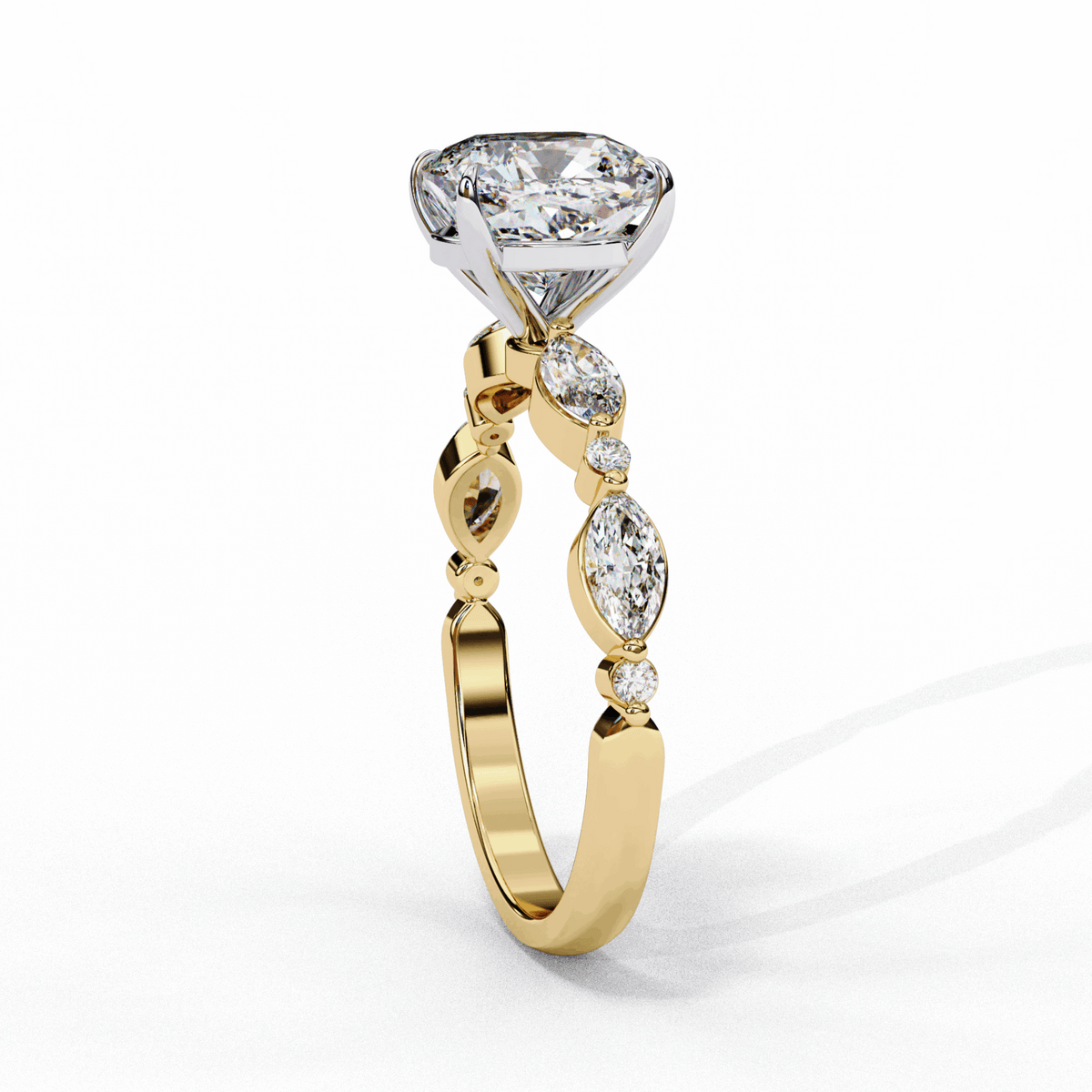 3.5 Carat Cushion Endless Love Solitaire Ring in Moissanite | House of Estara