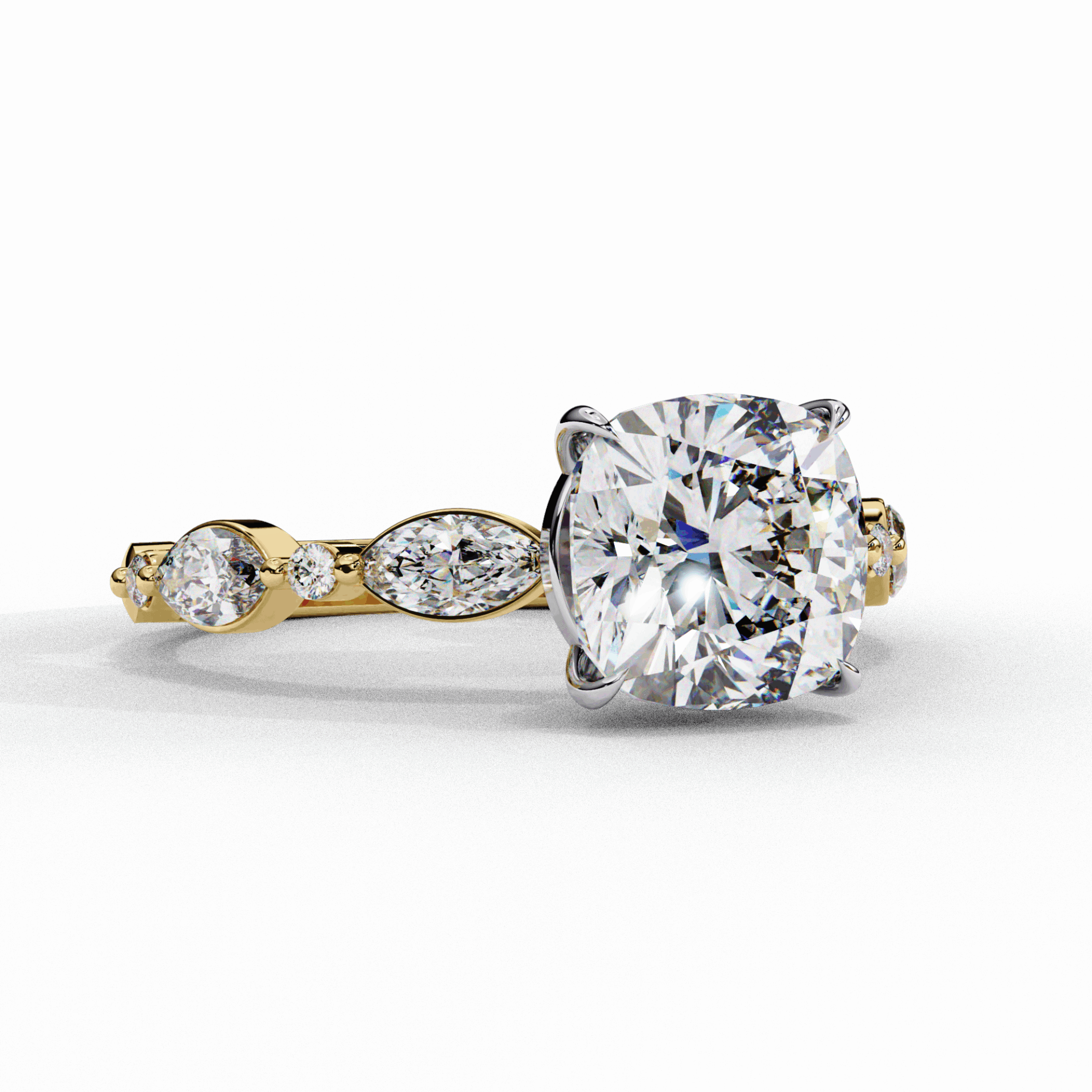 3.5 Carat Cushion Endless Love Solitaire Ring in Moissanite | House of Estara