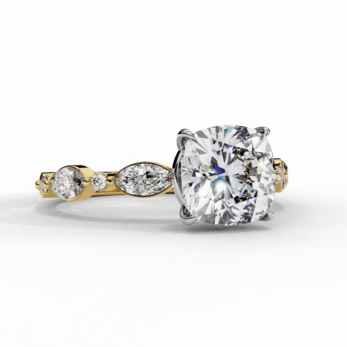3.5 Carat Cushion Endless Love Solitaire Ring in Moissanite | House of Estara