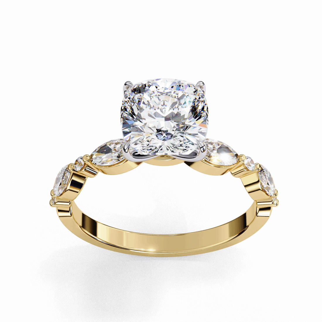 3.5 Carat Cushion Endless Love Solitaire Ring in Moissanite | House of Estara