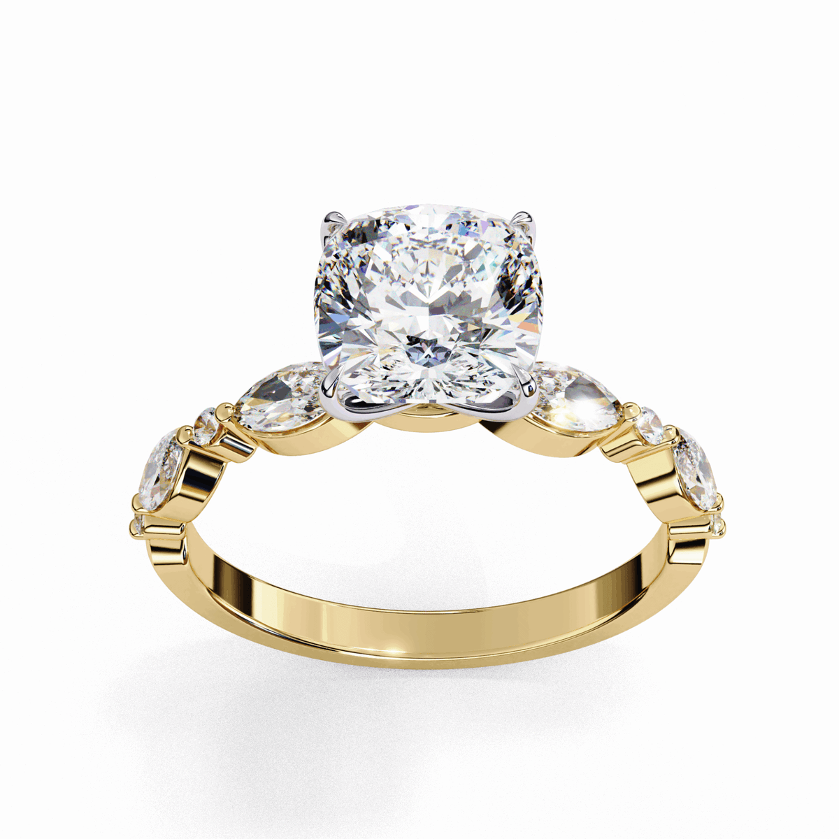 3.5 Carat Cushion Endless Love Solitaire Ring in Moissanite | House of Estara