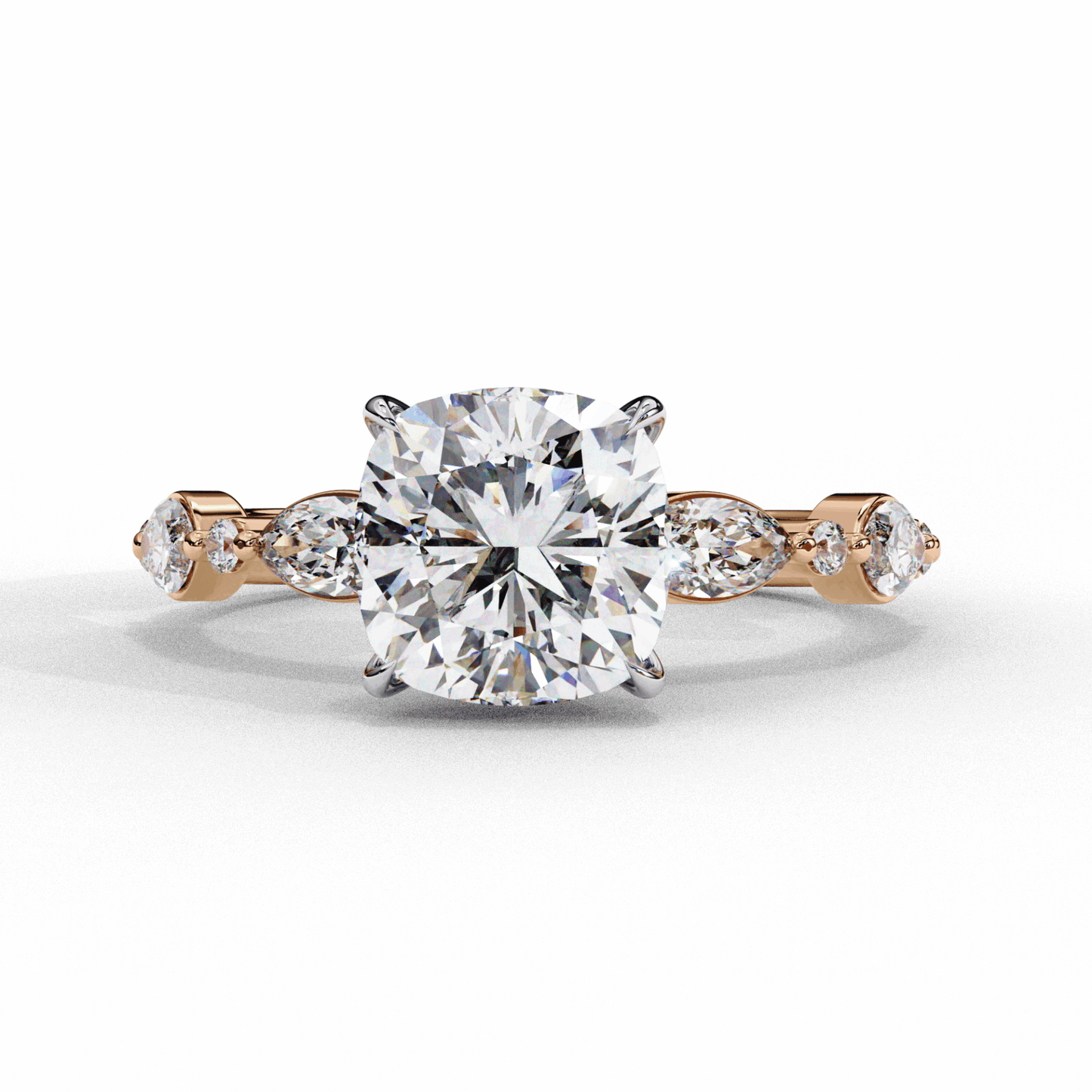 3.5 Carat Cushion Endless Love Solitaire Ring in Moissanite | House of Estara