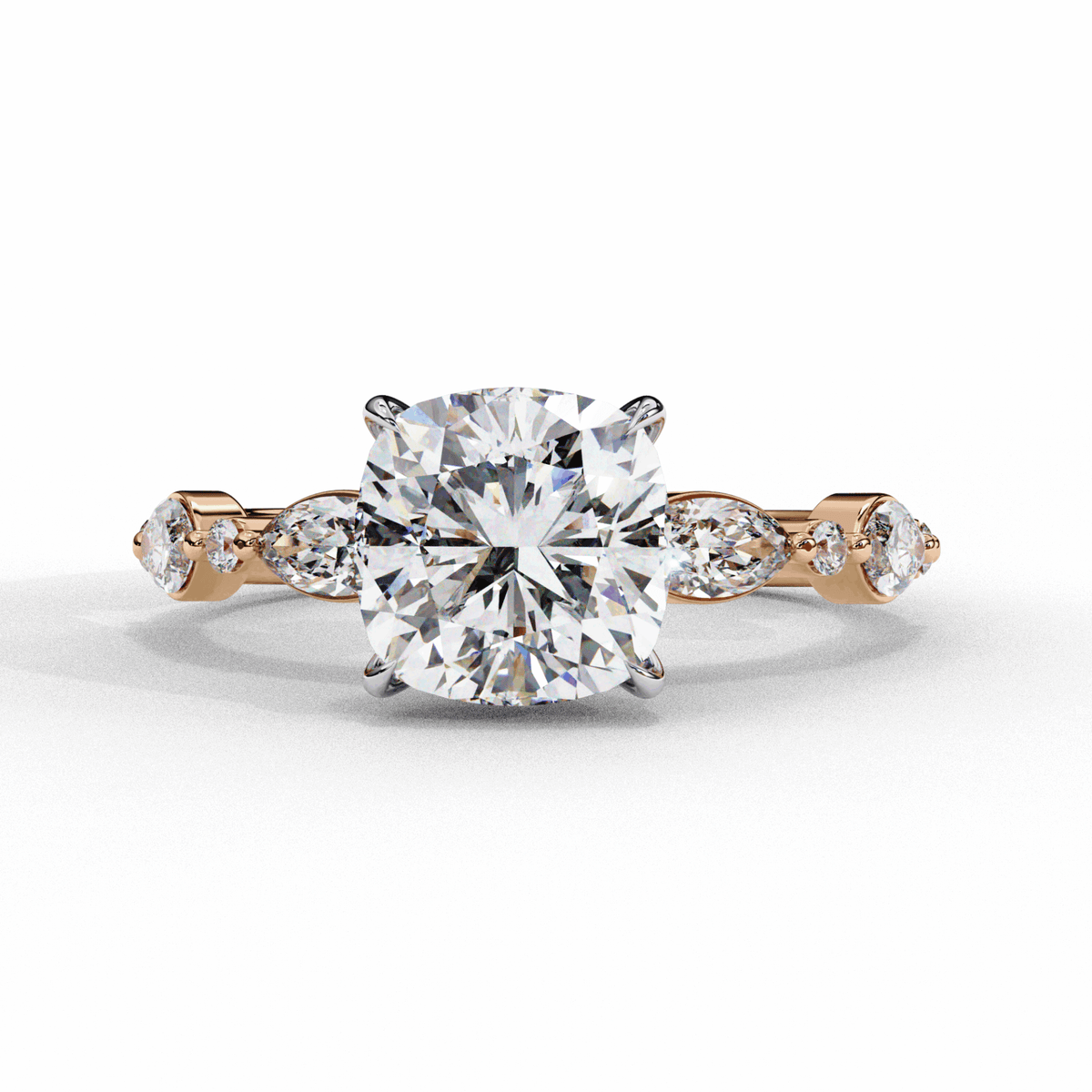 3.5 Carat Cushion Endless Love Solitaire Ring in Moissanite | House of Estara