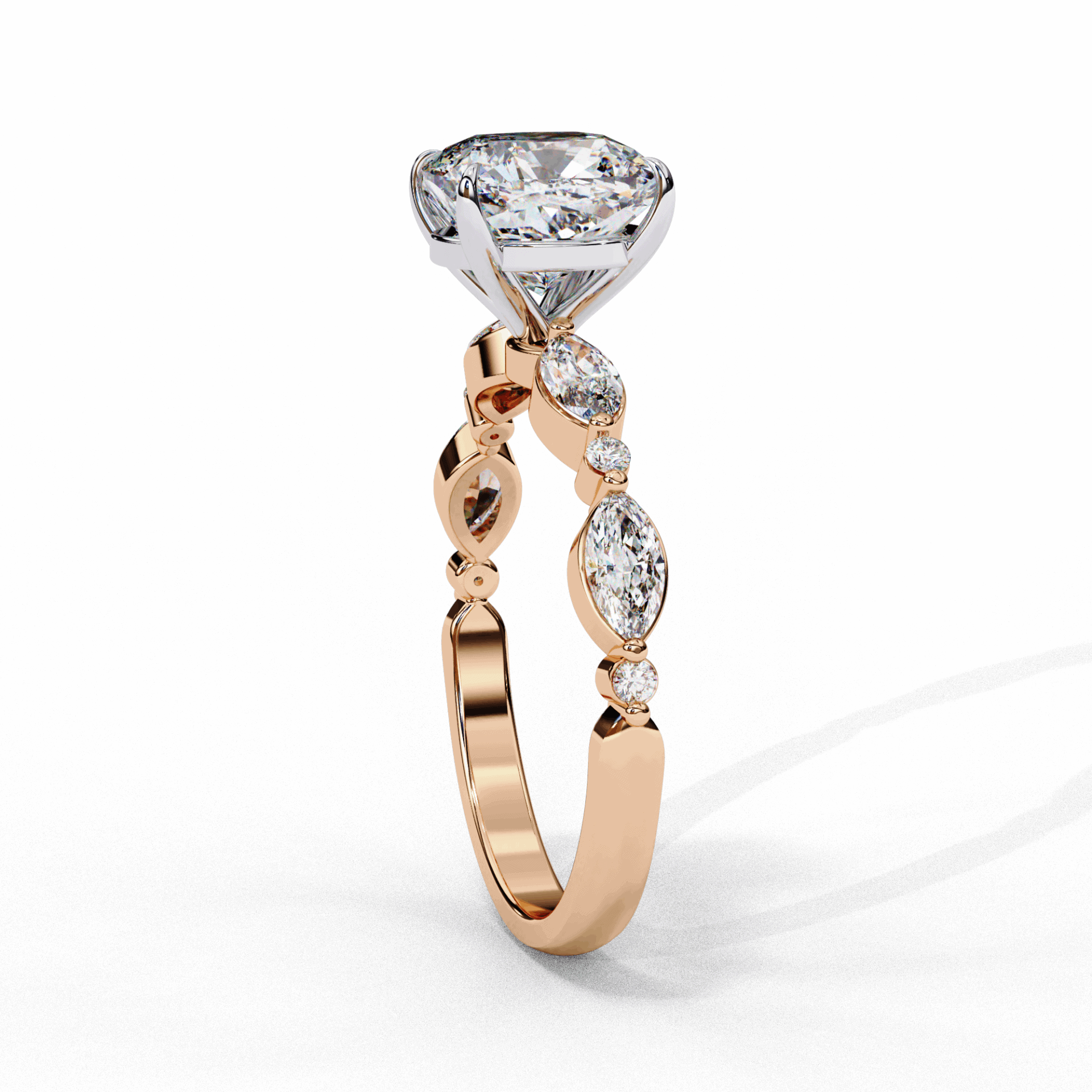 3.5 Carat Cushion Endless Love Solitaire Ring in Moissanite | House of Estara