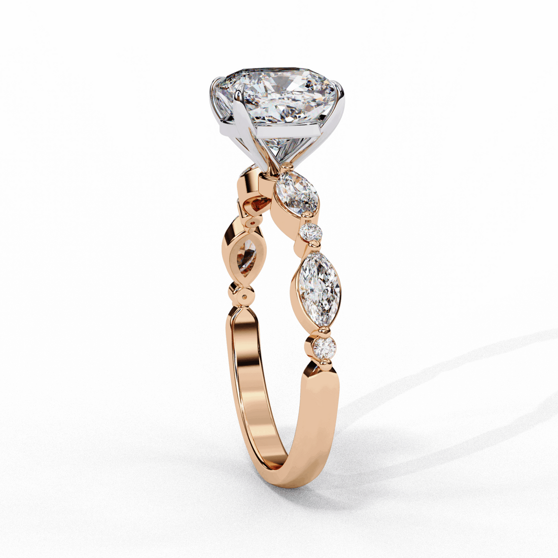 3.5 Carat Cushion Endless Love Solitaire Ring in Moissanite | House of Estara