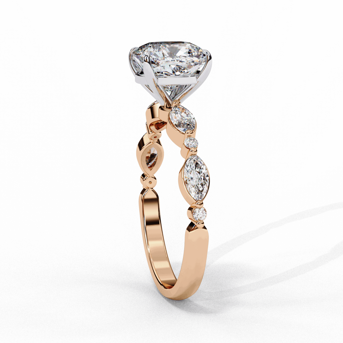 3.5 Carat Cushion Endless Love Solitaire Ring in Moissanite | House of Estara