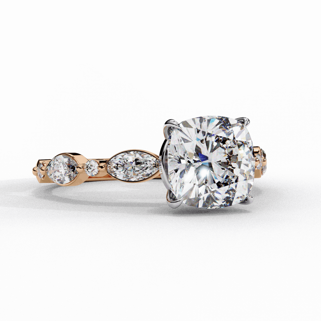 3.5 Carat Cushion Endless Love Solitaire Ring in Moissanite | House of Estara