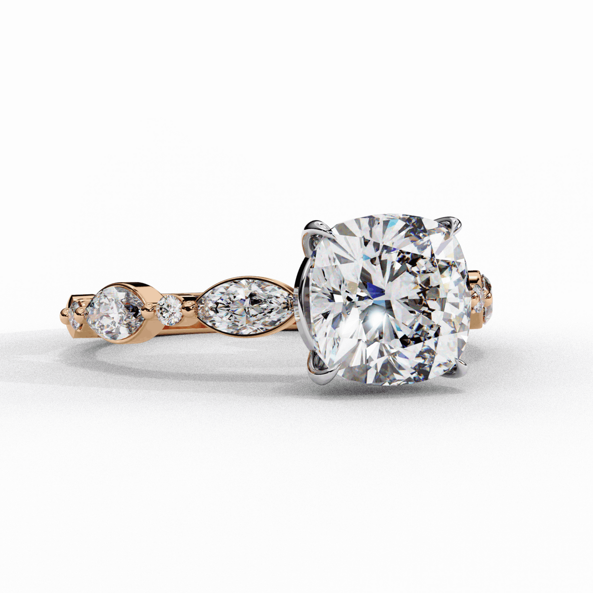3.5 Carat Cushion Endless Love Solitaire Ring in Moissanite | House of Estara