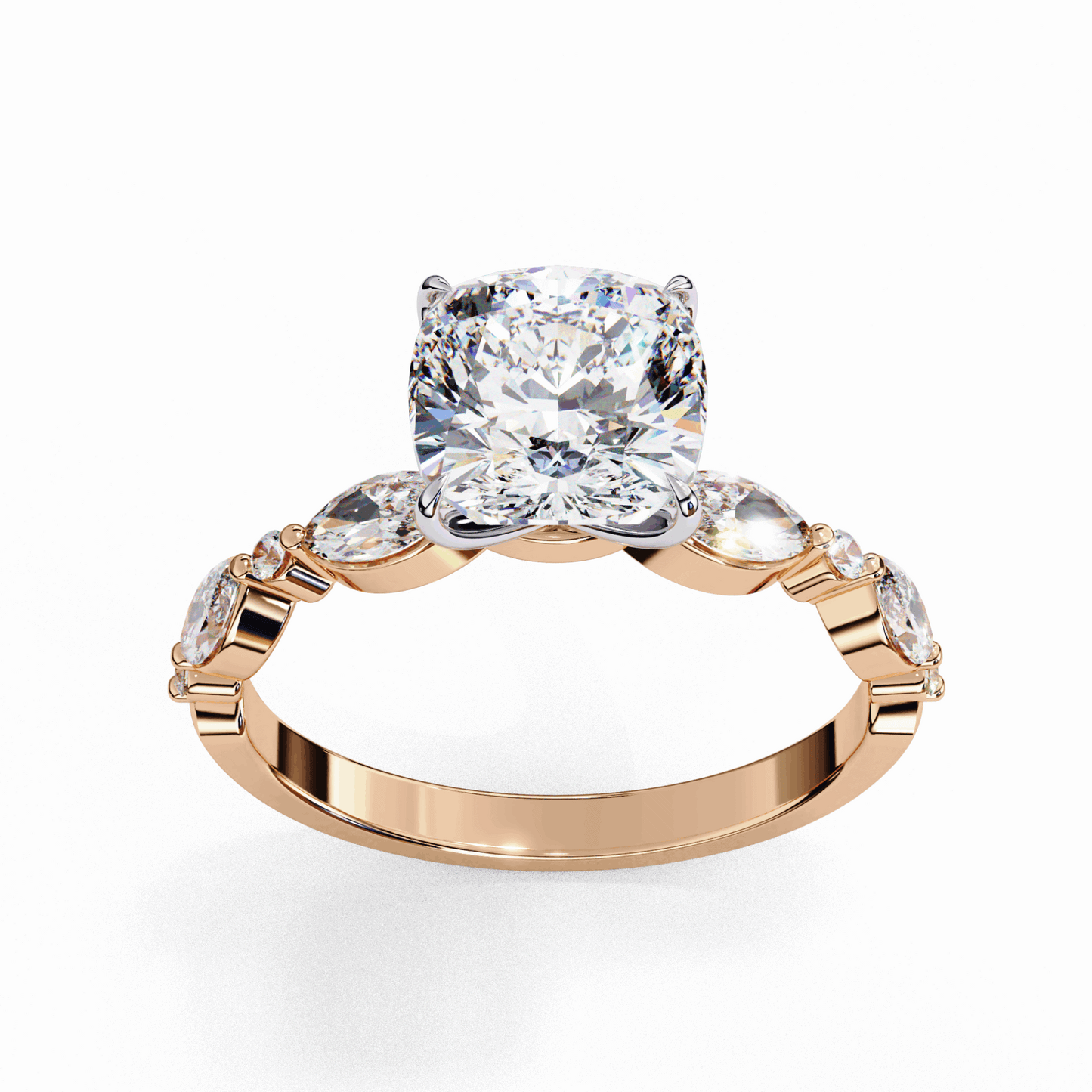 3.5 Carat Cushion Endless Love Solitaire Ring in Moissanite | House of Estara