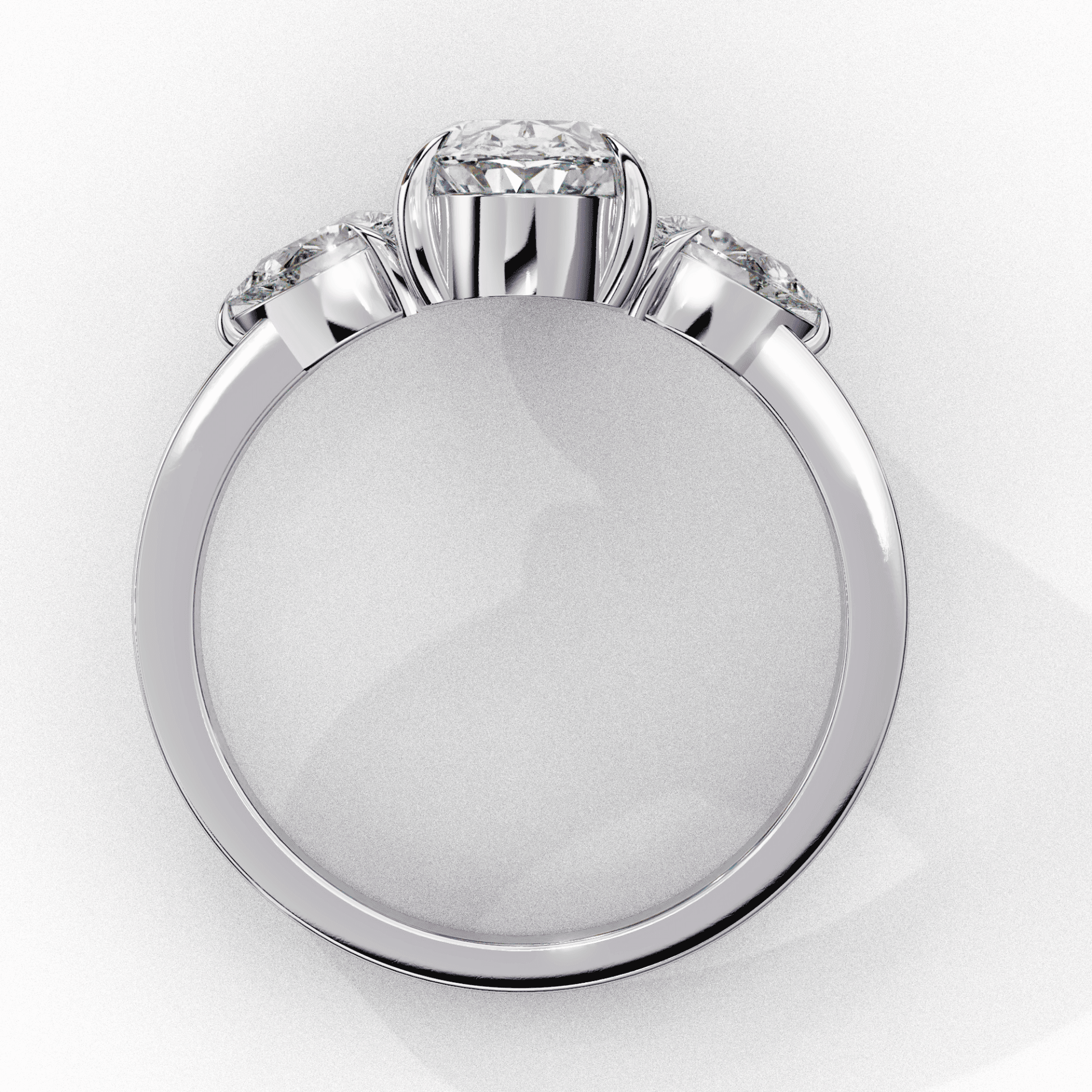 1.5 Carat Oval Three Stone Solitaire Ring in Moissanite | House of Estara