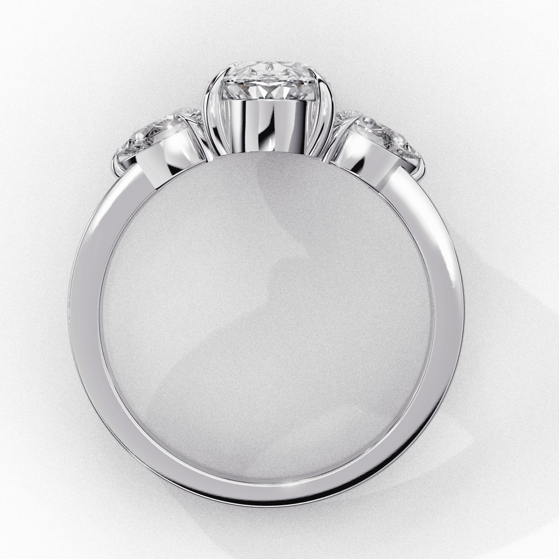 1.5 Carat Oval Three Stone Solitaire Ring in Moissanite | House of Estara
