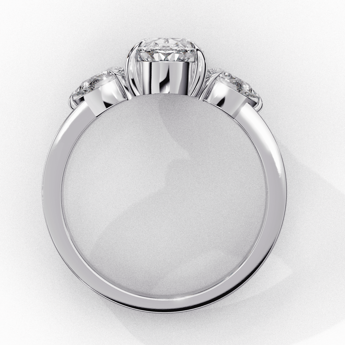 1.5 Carat Oval Three Stone Solitaire Ring in Moissanite | House of Estara