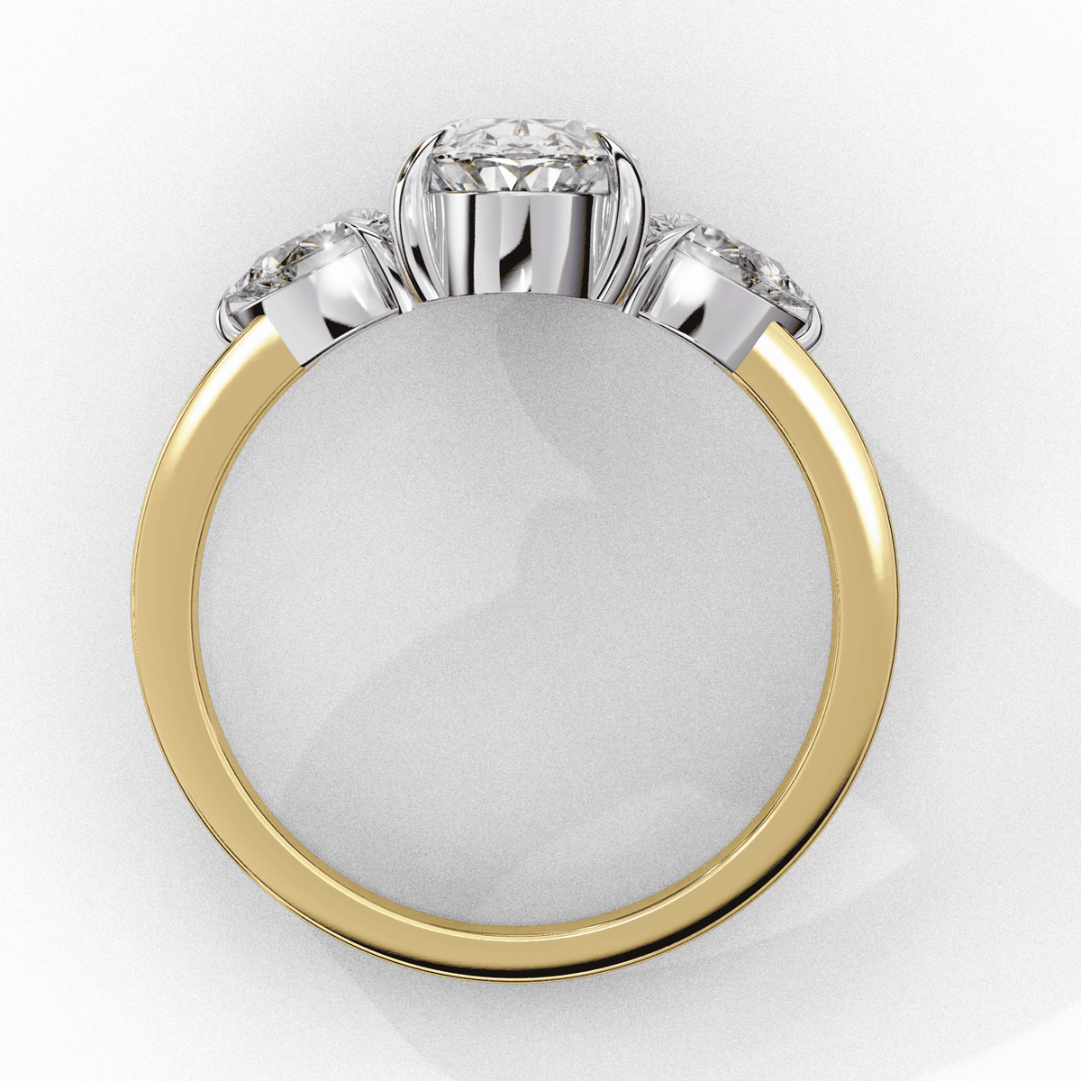 1.5 Carat Oval Three Stone Solitaire Ring in Moissanite | House of Estara
