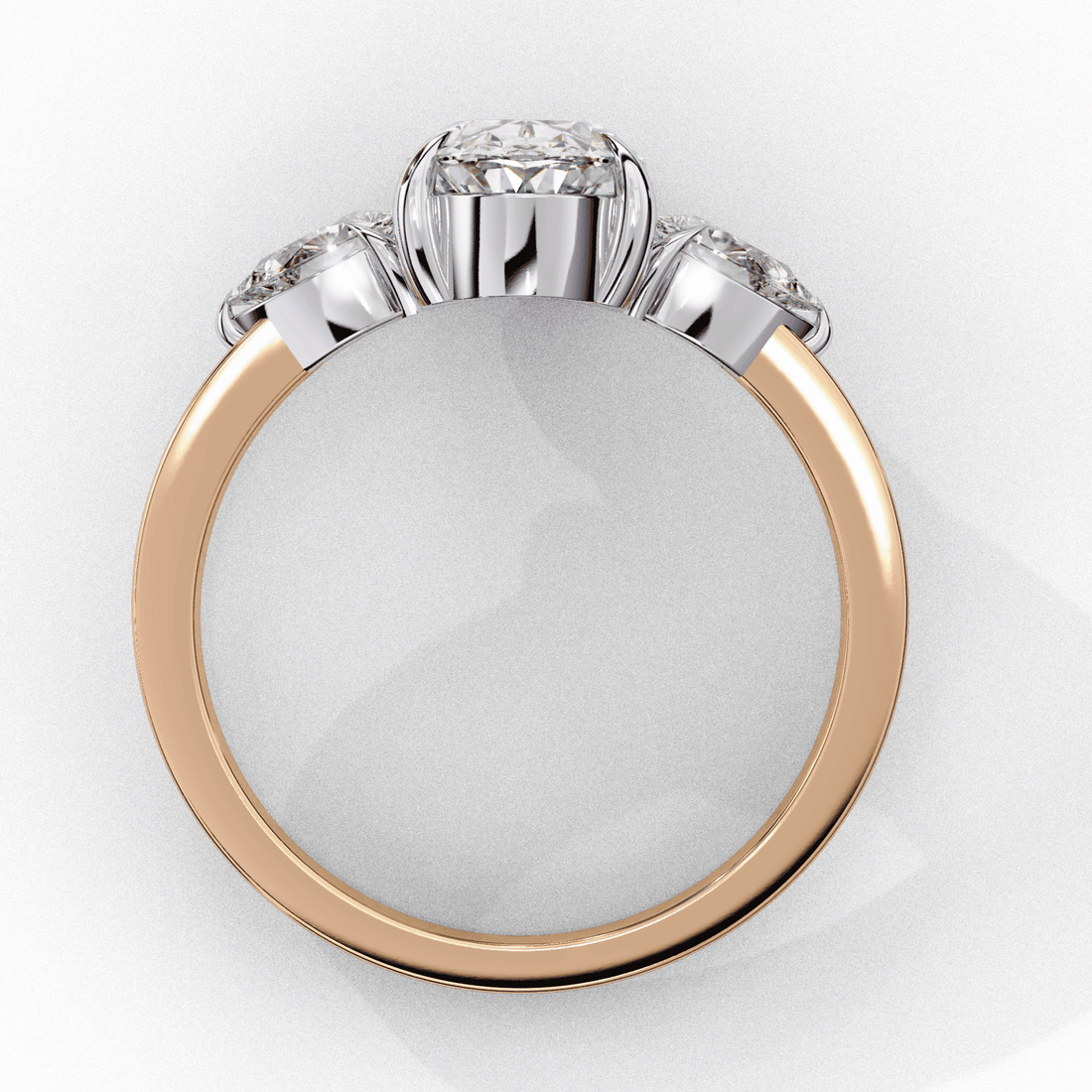 1.5 Carat Oval Three Stone Solitaire Ring in Moissanite | House of Estara