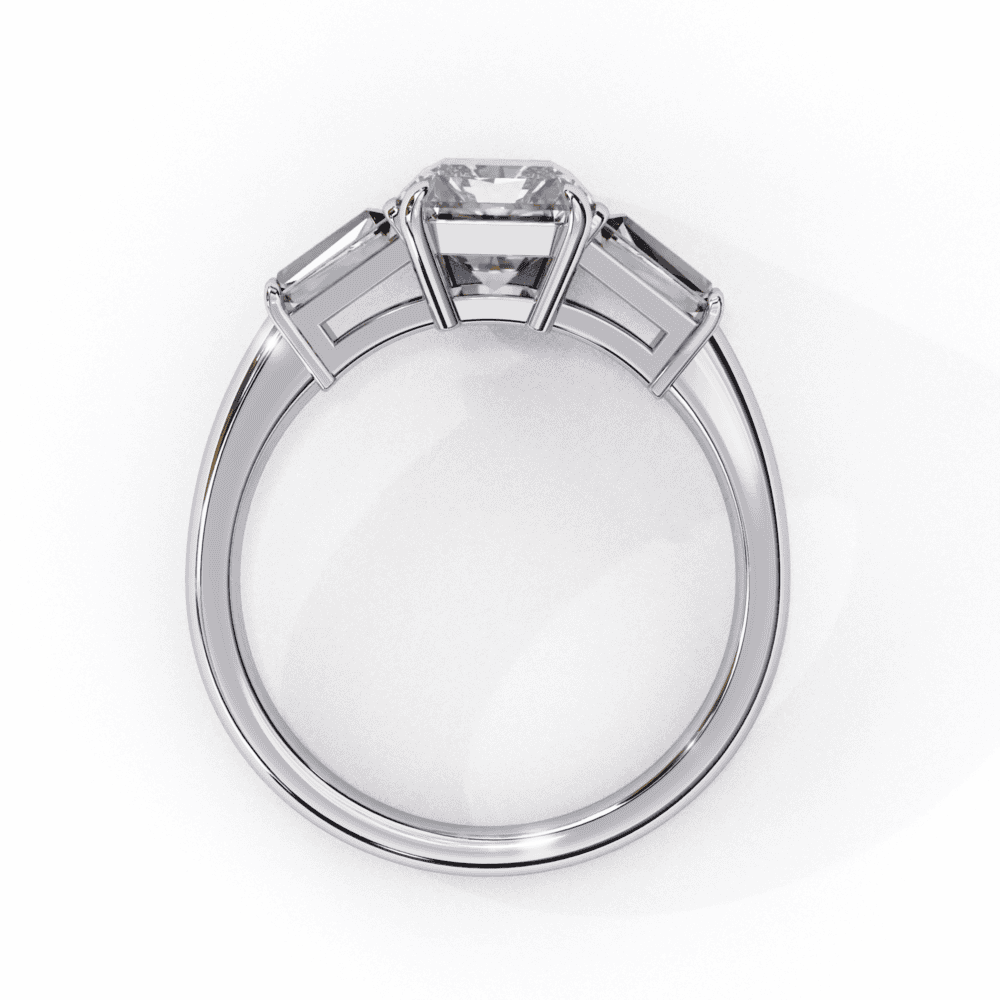 3.25 Carat Radiant and Baguette Edit Solitaire Ring in Moissanite | House of Estara