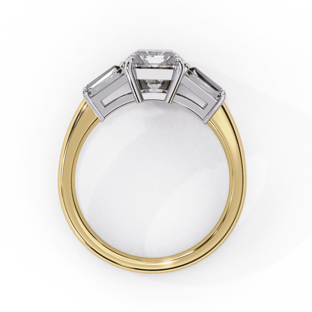 3.25 Carat Radiant and Baguette Edit Solitaire Ring in Moissanite | House of Estara