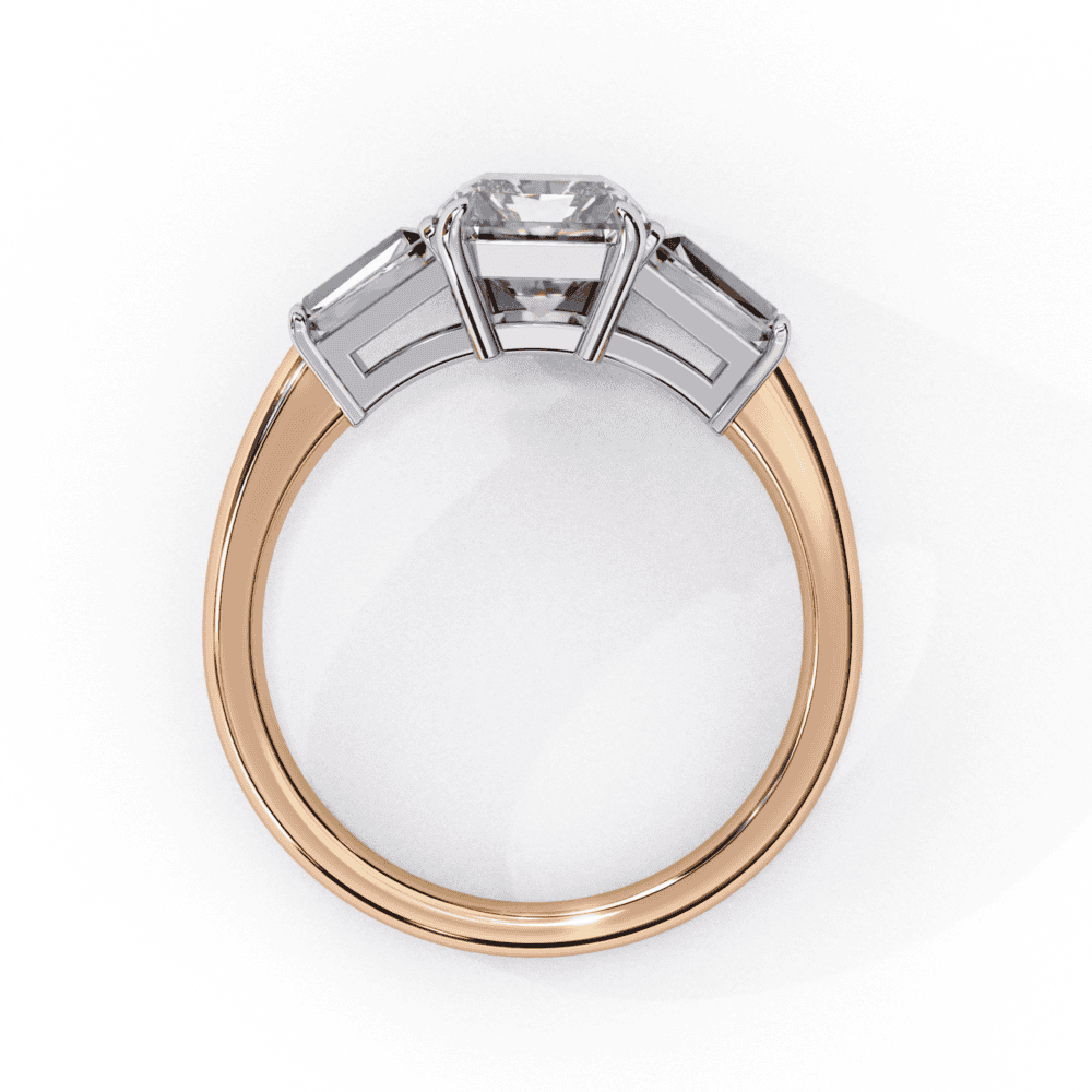 3 Carat Emerald and Baguette Edit Solitaire Ring in Moissanite | House of Estara