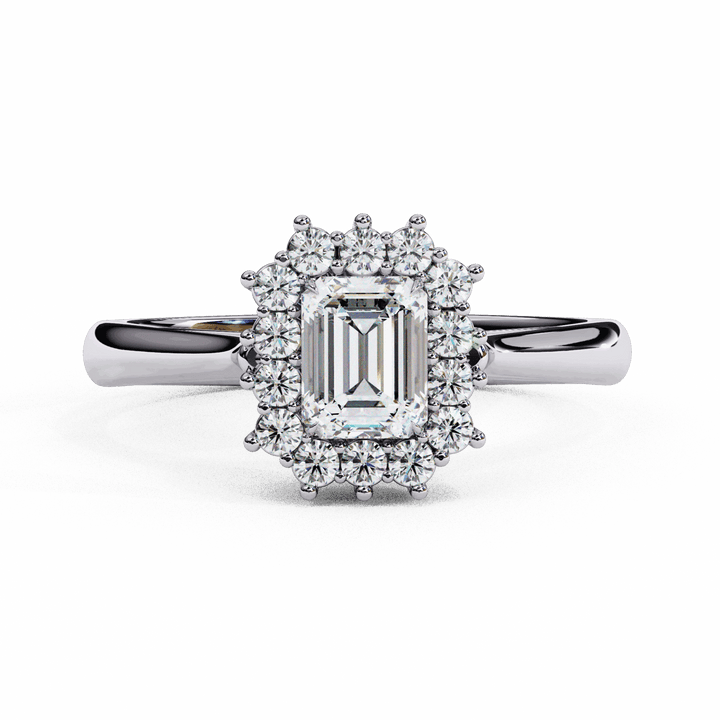 0.5 Carat Emerald Timeless Solitaire Ring in Moissanite | House of Estara