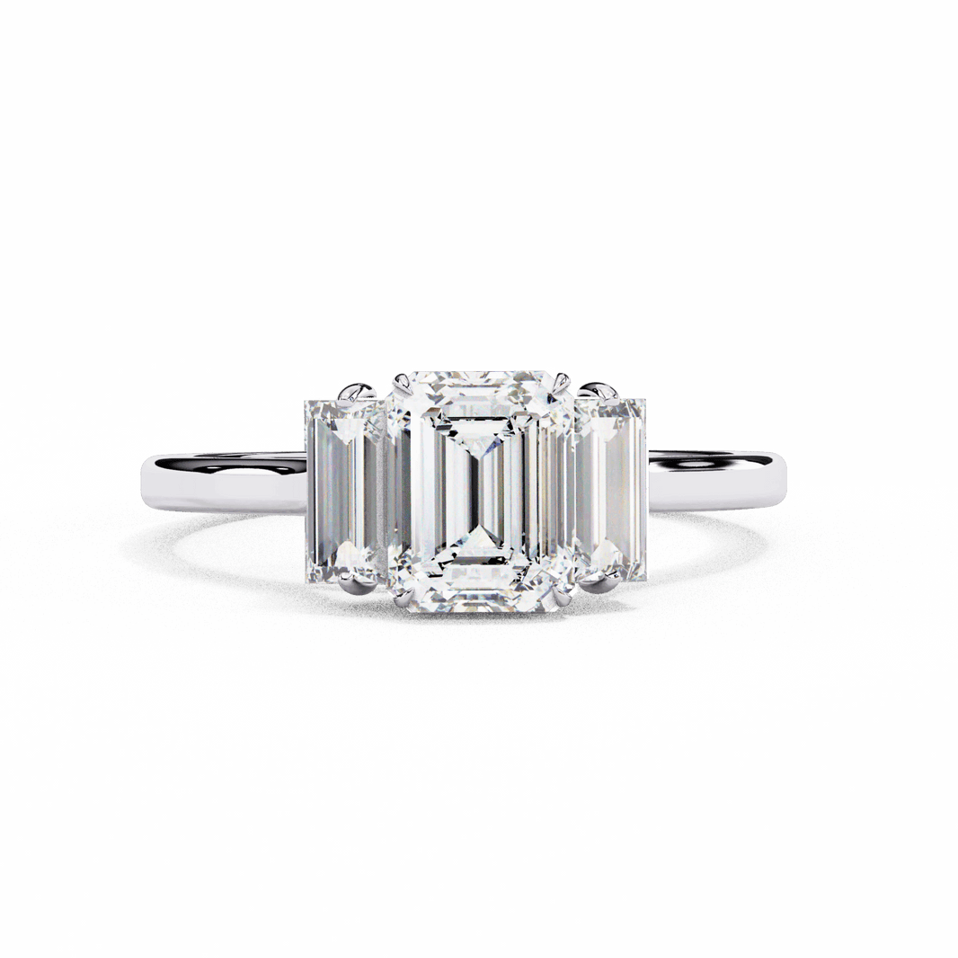 1.5 Carat Emerald Timeless Bond Solitaire Ring in Moissanite | House of Estara
